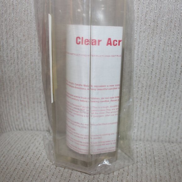 3/$77❤️vintage Walnut Hill Acrylic Candle Mould 3" Plexiglass Hexagon Pillar - Picture 5 of 6